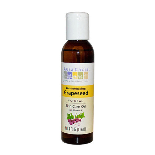 Aura Cacia Natural Skin Care Oil With Vitamin E, Grapeseed - 4 Oz